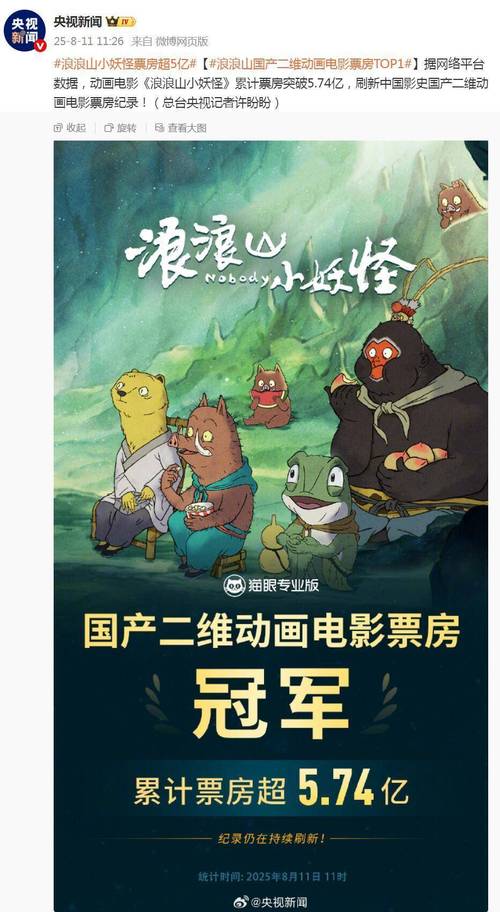 国产电影票房破百亿,动画片《浪浪山小妖怪》票房很高 国产电影票房破百亿,动画片《浪浪山小妖怪》票房很高