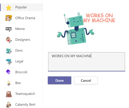 Microsoft Teams怎么制定个性化贴纸?Microsoft Teams制定个性化贴纸教程截图
