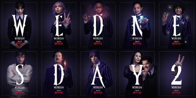 《星期三2》新剧照 原班人马回归，周三成学院恩人，8月Netflix开播
