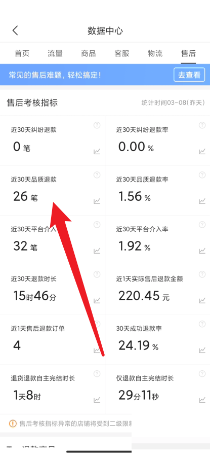 拼多多商家版怎么查看品质退货率?拼多多商家版查看品质退货率方法截图