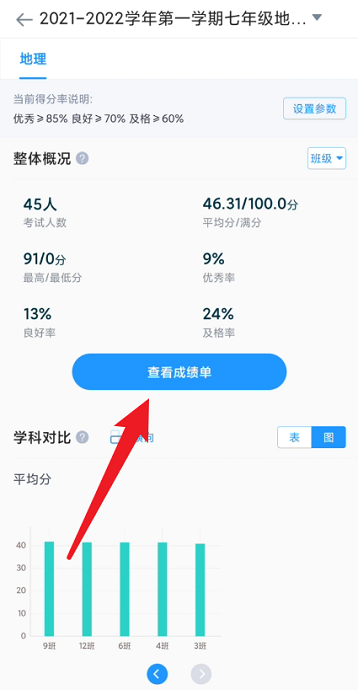 好分数教师版怎么查看成绩单?好分数教师版查看成绩单方法截图